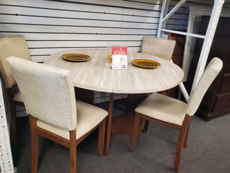 Round Dining Table  4 Chairs Set