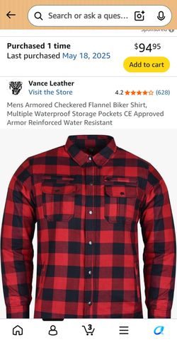 Vance Leather Armored Flannel Biker Shirt