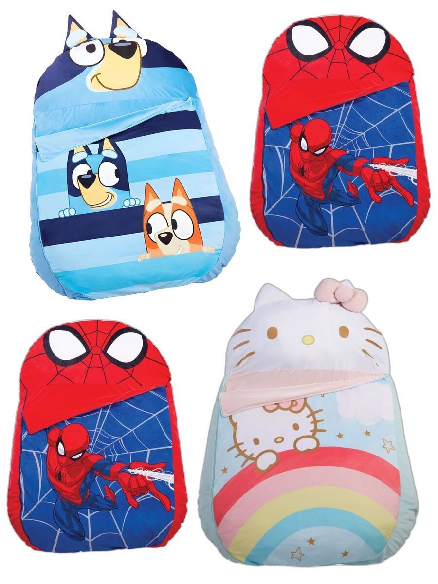 Kids Floor Lounger Pillow & Chair, Choice Bluey, Hello Kitty or Spiderman (47in X69in)