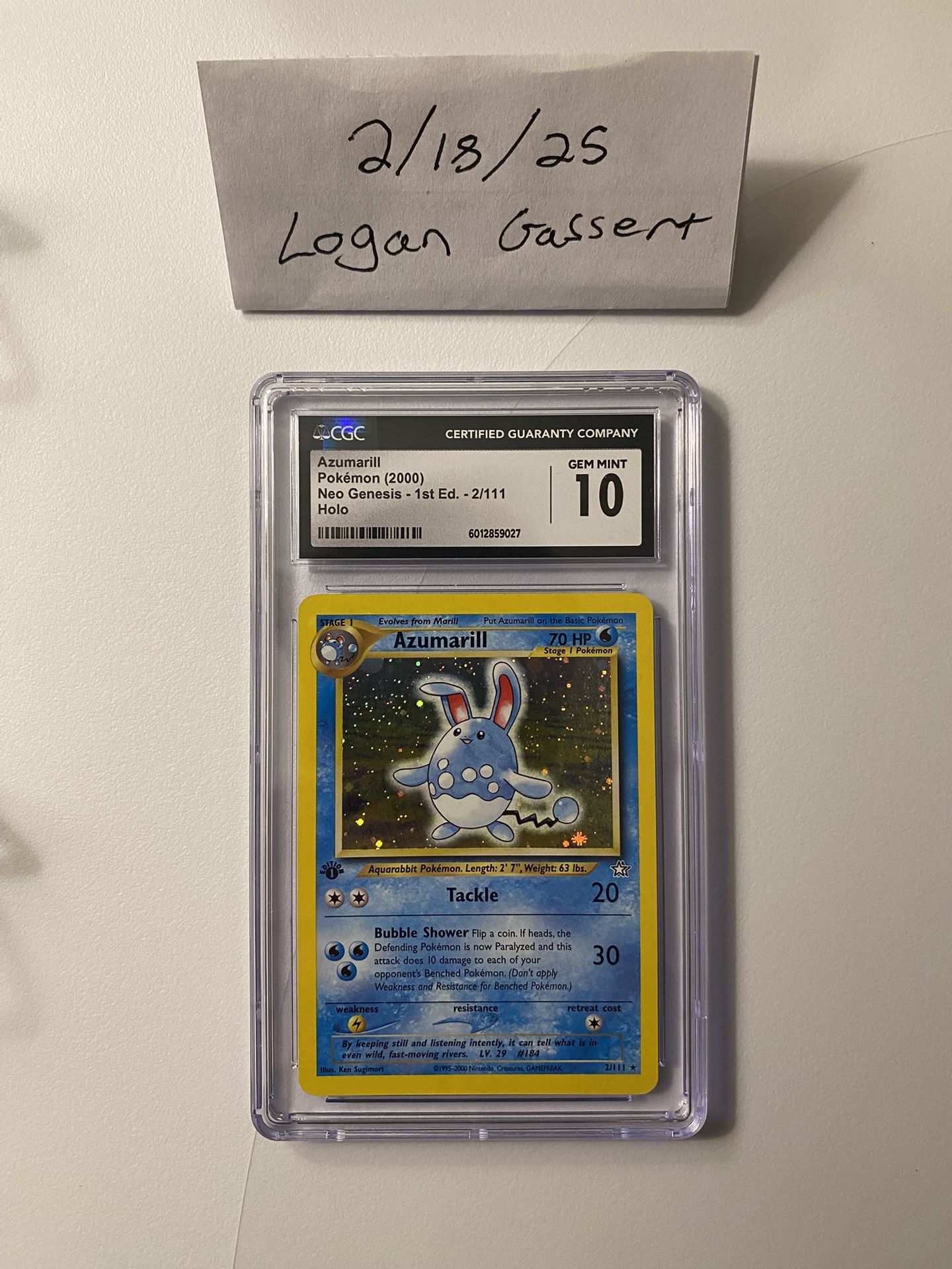 CGC Gem Mint 10 First Edition Azumarill