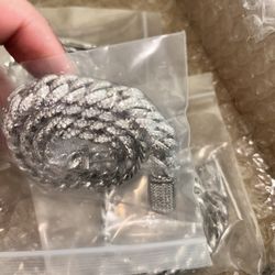 New 925 Silver Moissanite Cuban Chain & Bracelet 