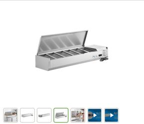 Avantco Stainless Steel Refrigerated Countertop Prep Rail