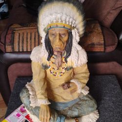 Setting Chief Medicine Man. Indian Picture. And Air Compressor 