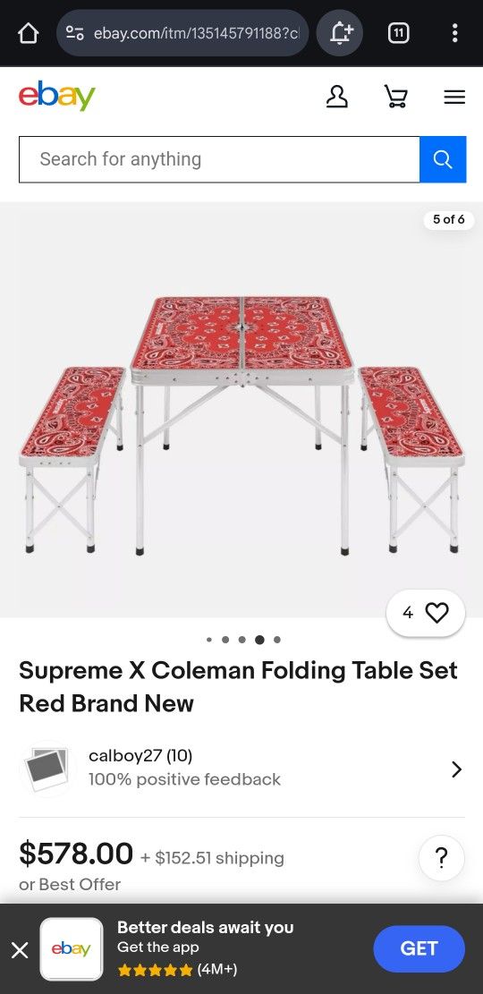 Coleman Pack Away Table And Bench 4 Person set