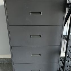 Wide Heavy-Duty 4-Drawer Steel Filing Cabinet – Deep Industrial Storage