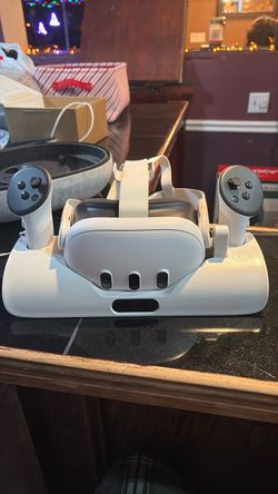 Meta Quest 3 with charging dock and battery pack