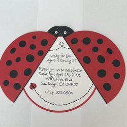 17 Lady bug Ladybug diy die cut invitations birthday party