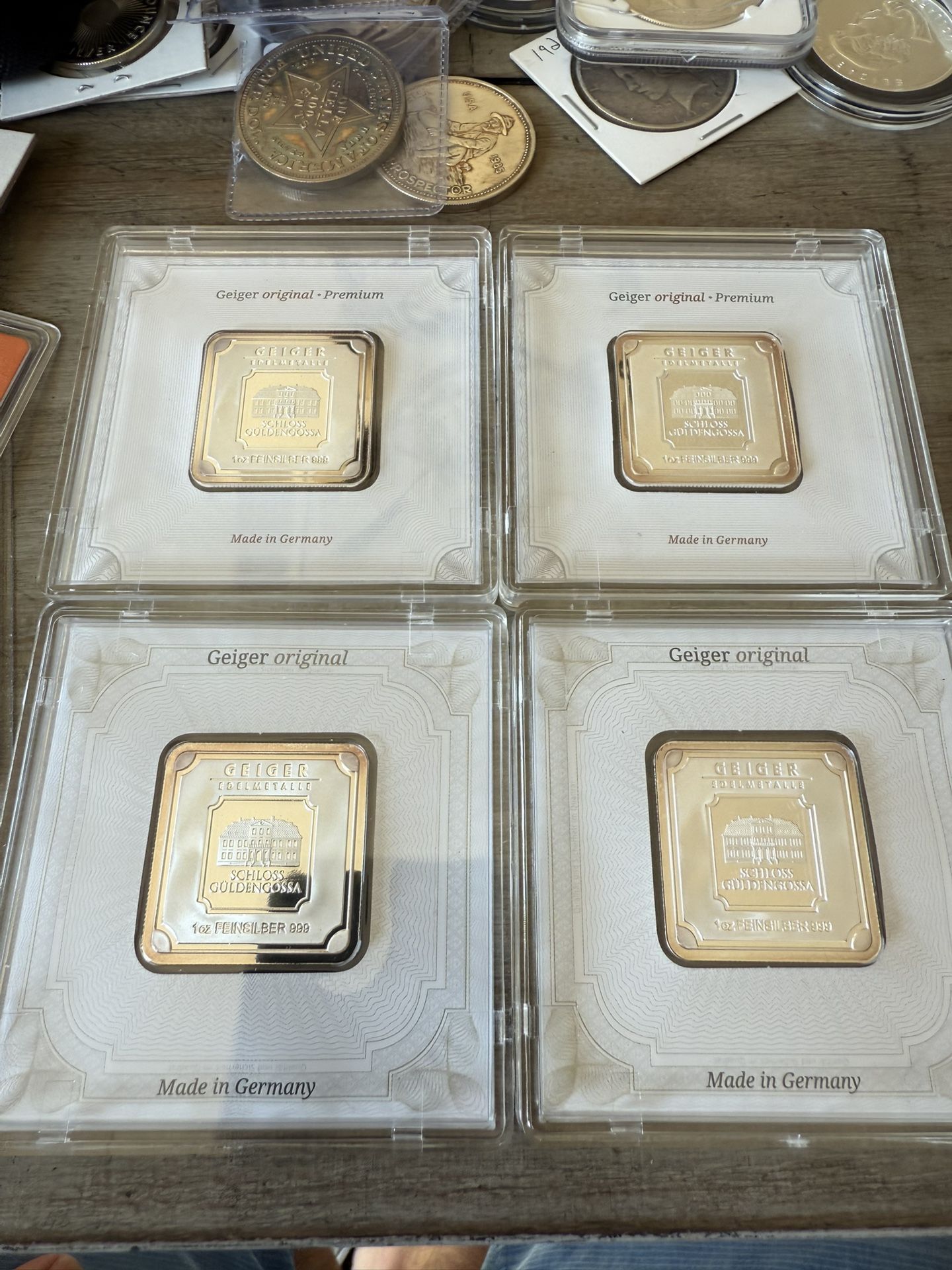 4 X Geiger 1oz Premium Silver