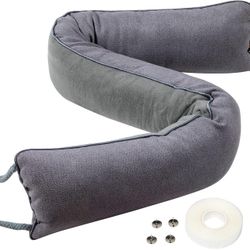 36-Inch Door Draft Stopper, Weighted Noise and Wind Blocker, Under Door Draft Guard, Gray