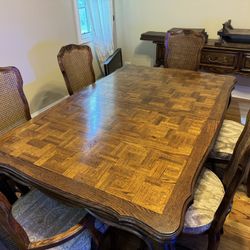 Dining Table, 6 Chairs And Buffet