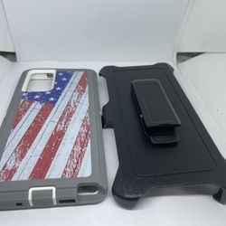 For Samsung Galaxy Note 20 USA Flag Camo Belt clip Case Camouflage 