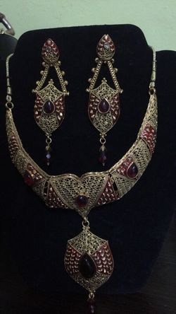 Gold plated Jewelry sets with Meena work Big