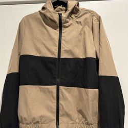 Tan and Black Color-Blocked Windbreaker - Size S - M