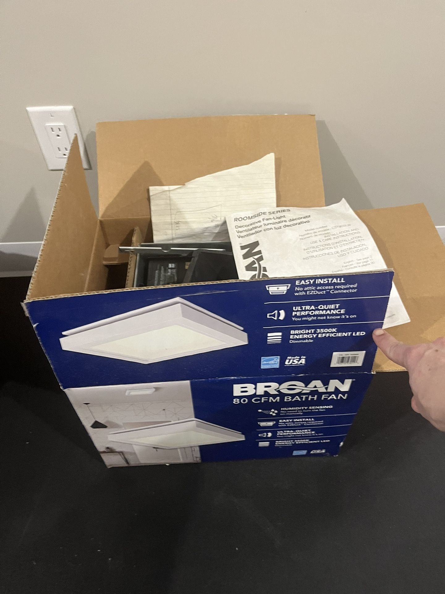 New Broan 80cfm Bathroom Vent Fan