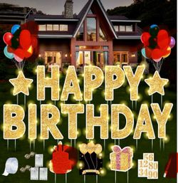 HAPPY BIRTHDAY YARD SIGN SET! ONLY $25 FIRM – PARTY READY TODAY! 🎉🔥