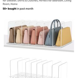 Clear Acrylic Closet Purse/ Accessories/Desk File/ Organizer 