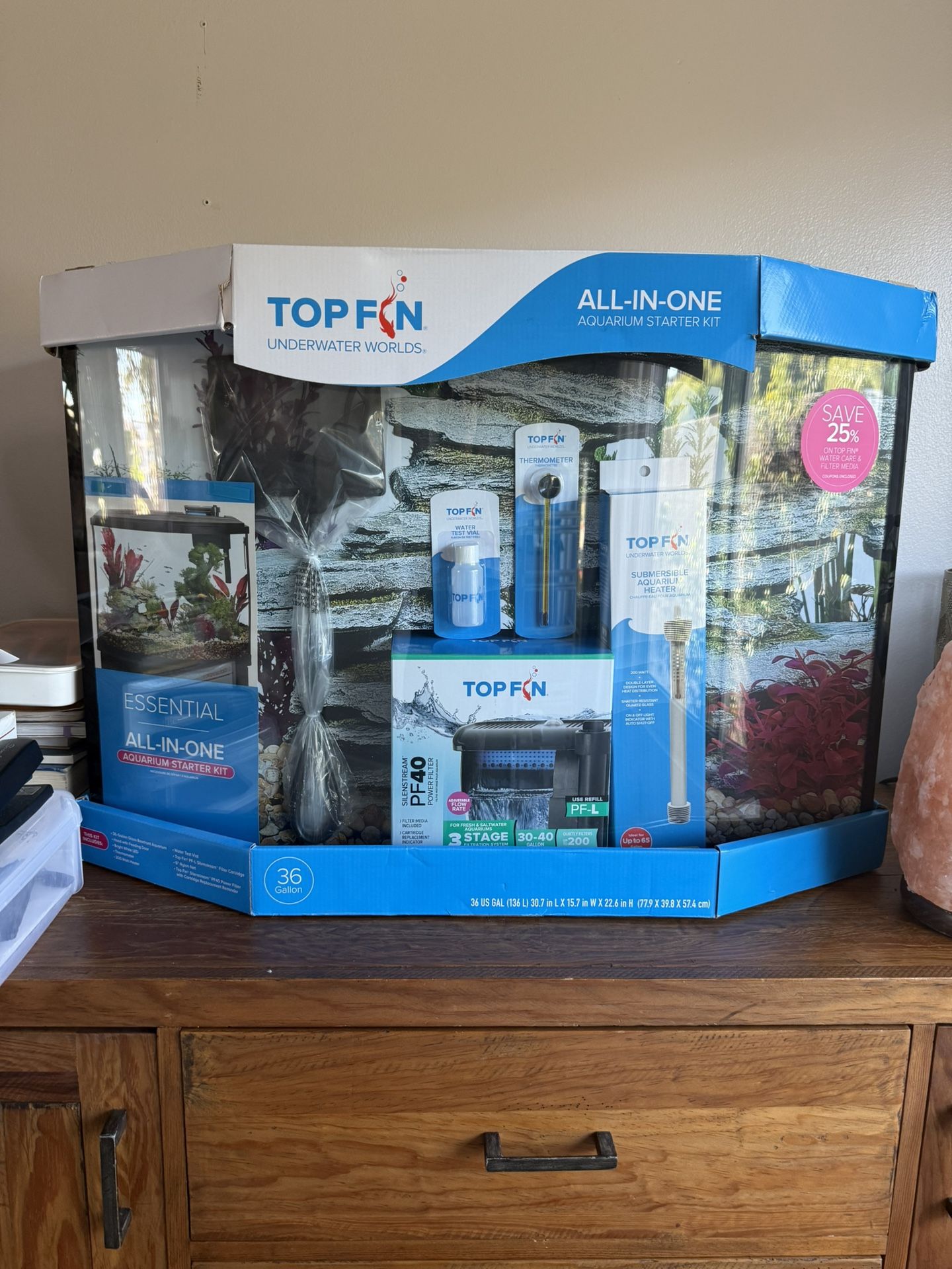 Top Fin 36 Gallon ALL-IN-ONE Aquarium Starter Kit – brand new in box