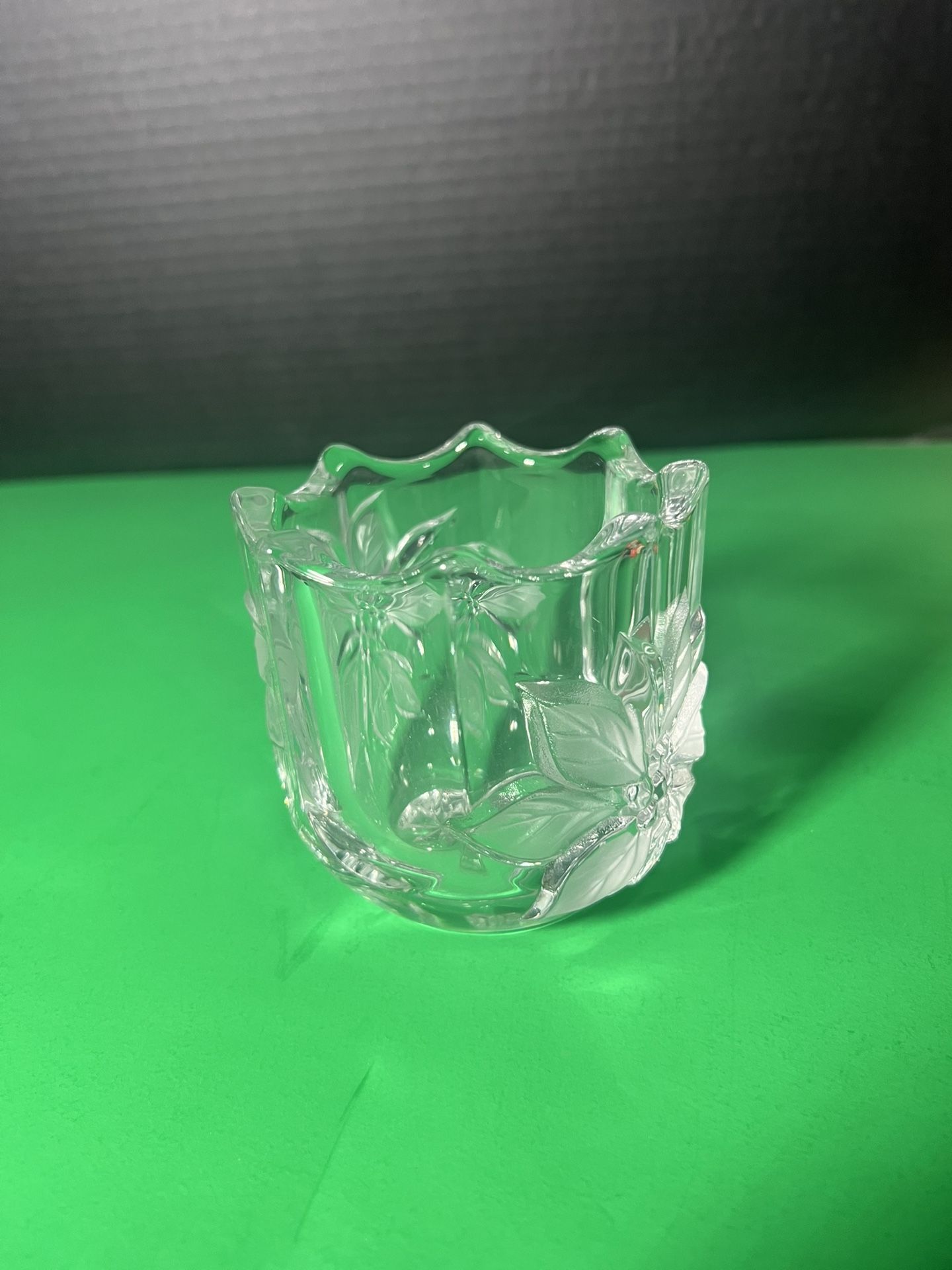 Mikasa Festive Poinsettia Votive Candle Holder for Christmas & winter