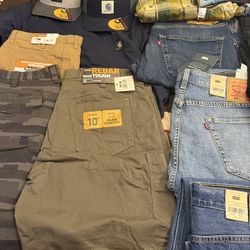 Levi’s, Carhartt, Timberland, and Ariat work Clothes.
