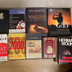 Hardcover Books - Sports, Political, Fiction, Mysteries, Psychology, Religion, Non-fiction, History, Photography/Tech,