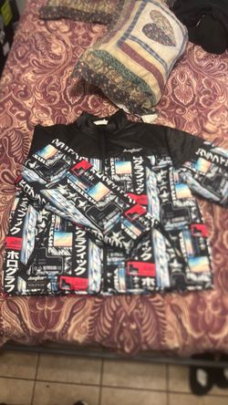 Holographic Graphic Print Windbreaker Jacket
