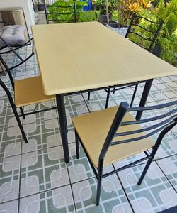 Set of 4 Chairs and Metal Dining Table.  Pre-owned