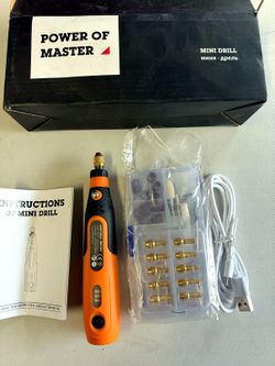 Cordless Mini Drill Rotary Tool Kit 3-Speed USB Rechargeable with Accessories
