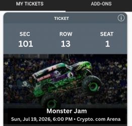 Monster Jam- Sun 12pm and 6pm