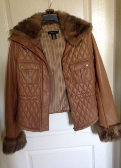 Brown woman's soft leather jacket