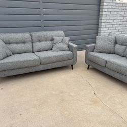 Ashley Furniture Zardoni Charcoal Gray Sofa And Loveseat MCM Sale / Trade 