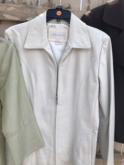 Soft winter white leather jacket