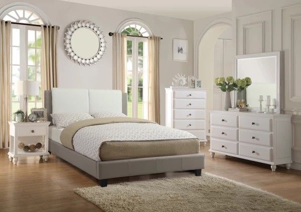 Queen Size White Plain Platform W Orthopedic Matres!!!!