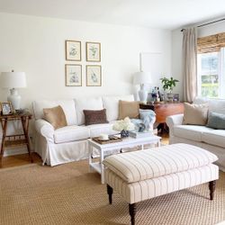 Pottery Barn 3 Seater Slip cover Warm White Sofa Couch