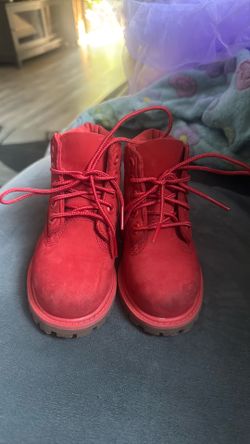 Red toddler timberlands size 7