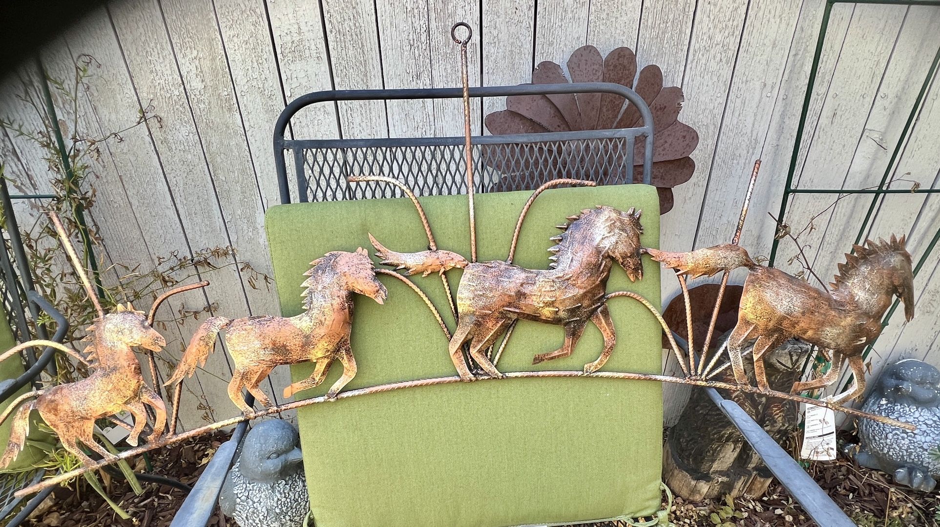 Western Horses Metal Iron Wall Art Hanging 48” 