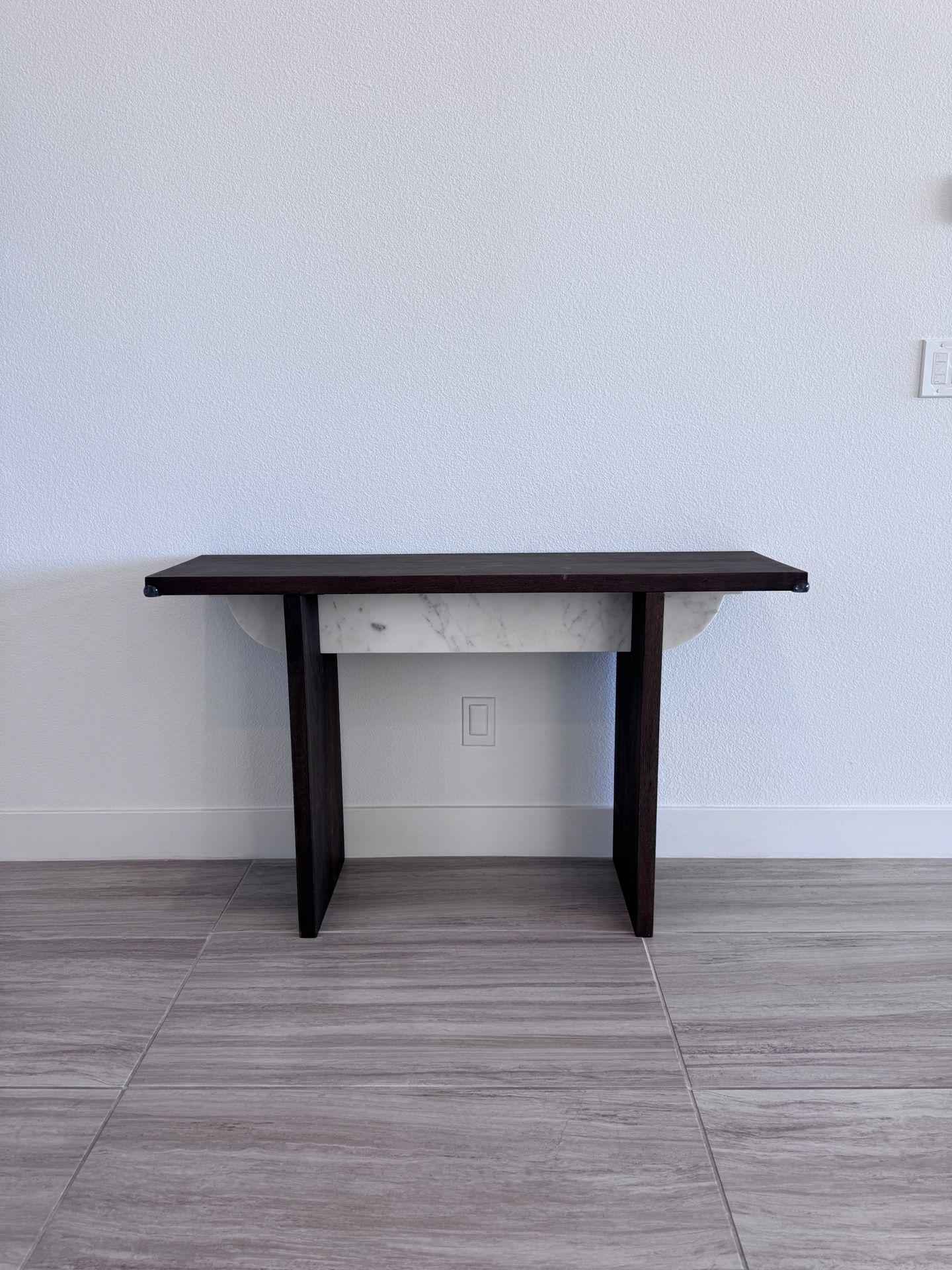 Solid Wood And Real Marble Entryway Table