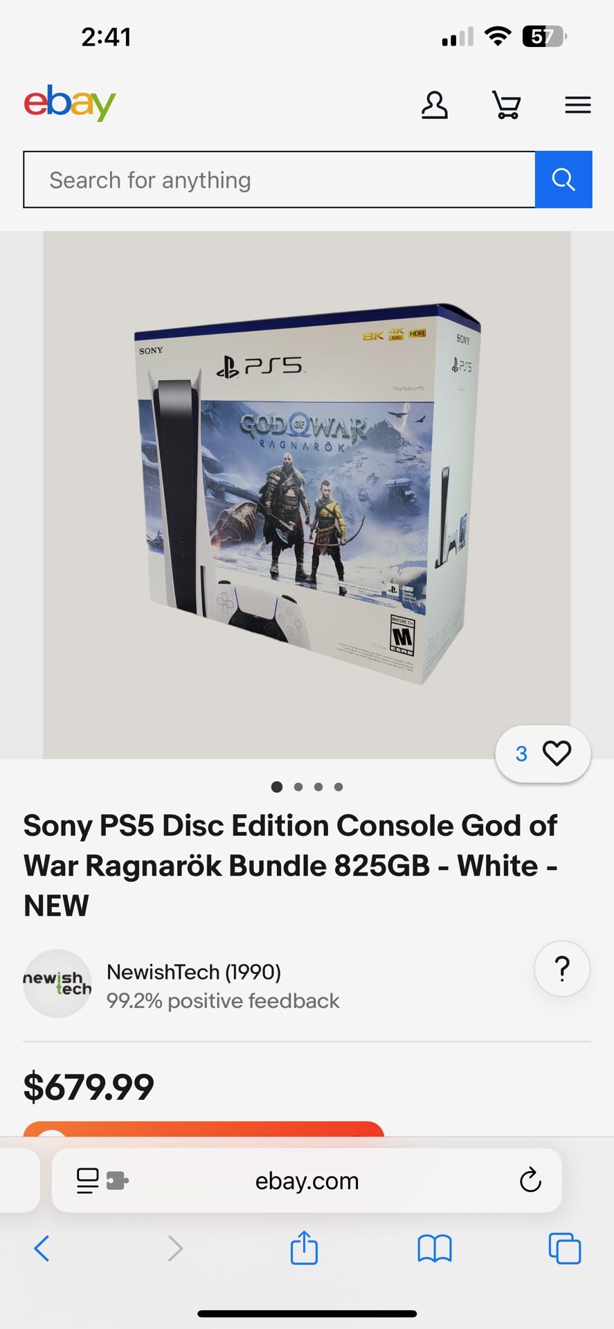 PS5 Disc Edition God of War bundle