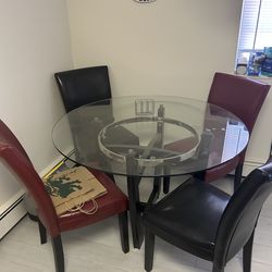 Beautiful Glass kitchen table set!