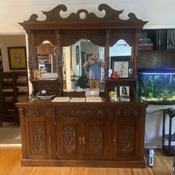 Antique Buffet Sideboard Furniture Solid Walnut