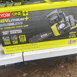 Ryobi Cordless chainsaw with battery and charger New