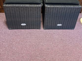 Fancoy Wicker Ottoman Set of 2
