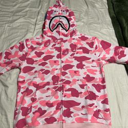 Pink Bape Hoodie Large New