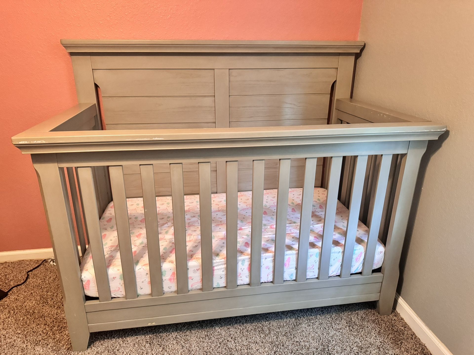 Crib, Dresser And Changing Table Combo