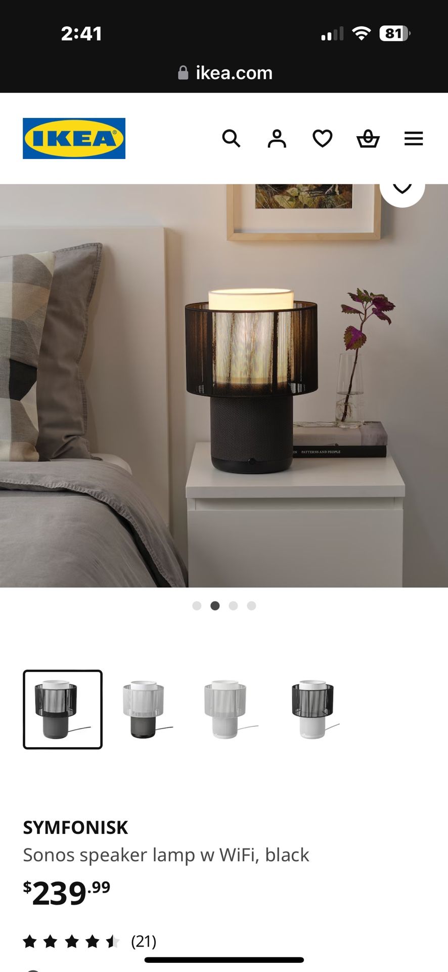 Sonos Wireless Speaker With Shade And Light Bulb