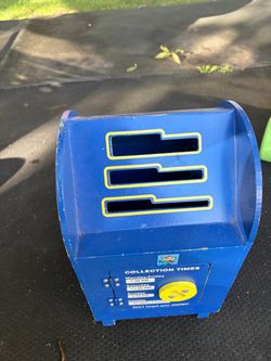 Toy USPS Mailbox Blue wooden Play Set