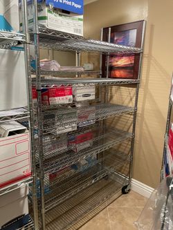 Metal Racks For Storage; 6 Shelves