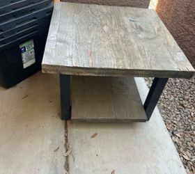 Rustic Wood and Metal End Table