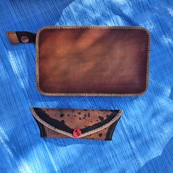 Leather Bag And Eyeglass Case