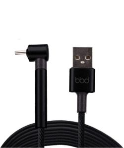 Micro USB Stand 3.3ft (1m) Cable Right 90° Angle USB to Micro USB Charging Data Cord Durable Nylon Braided Compatible with Android Devices [Black]

