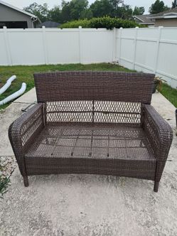 Martha Stewart wicker loveseat